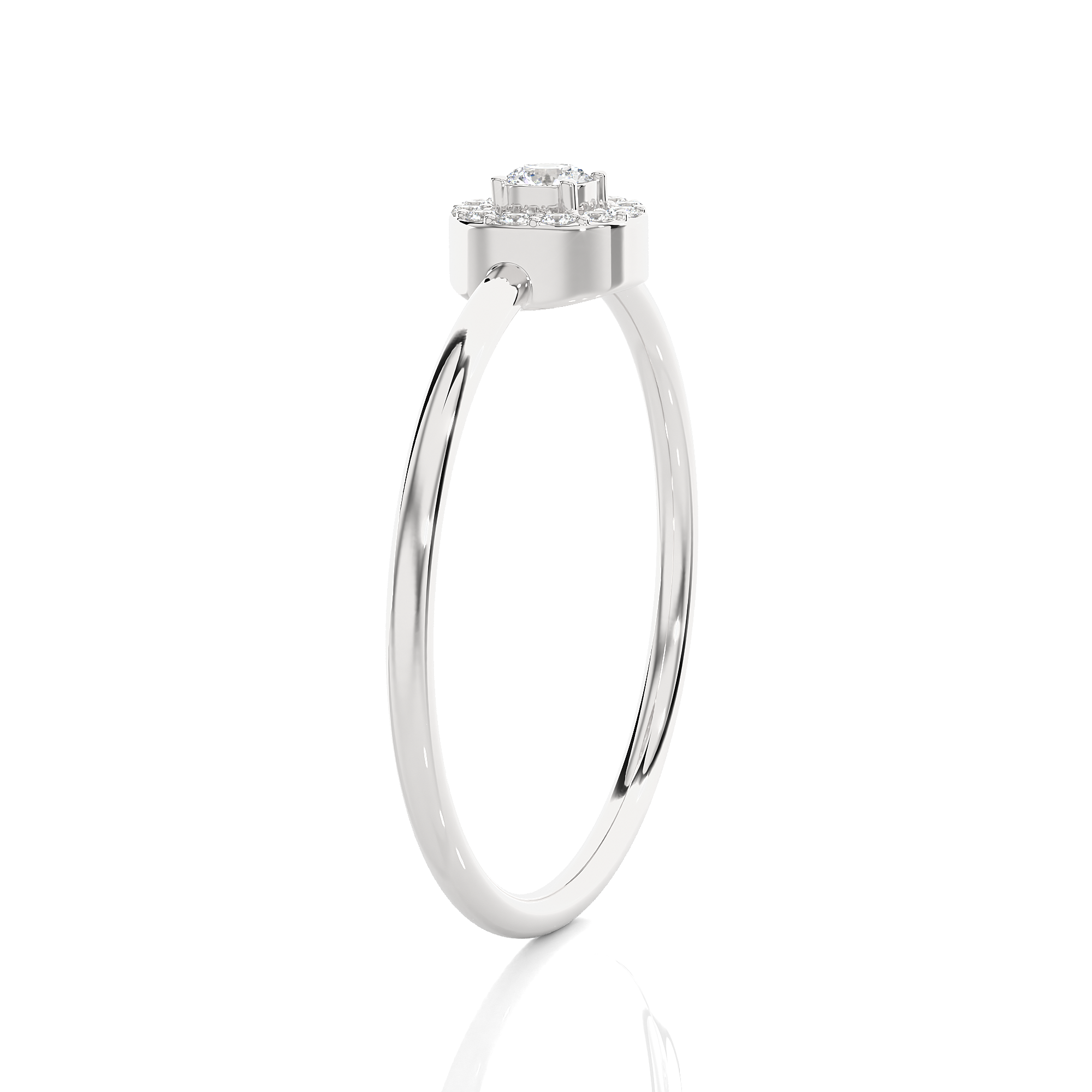 1/8 ctw Round Lab Grown Diamond Halo Engagement Ring