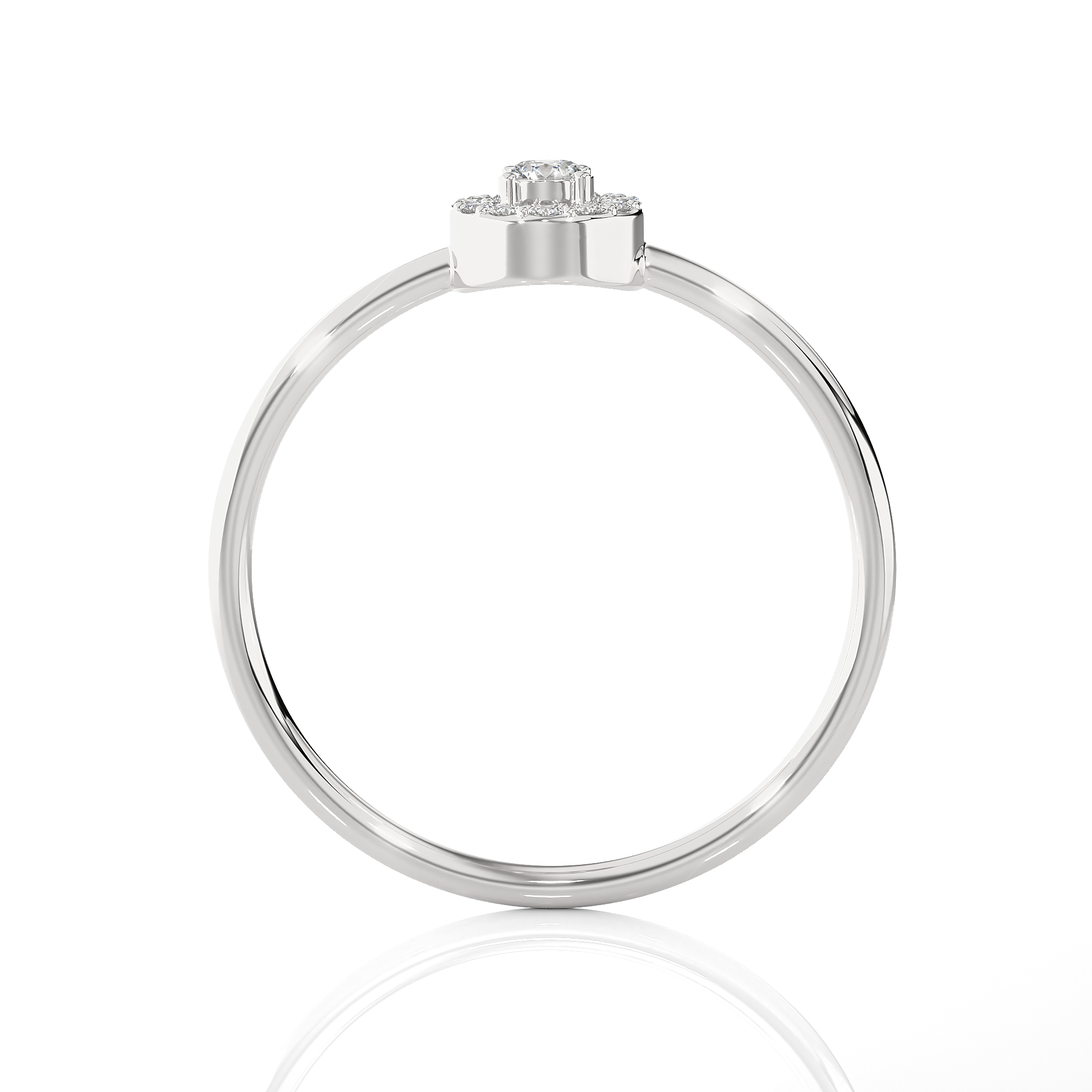 1/8 ctw Round Lab Grown Diamond Halo Engagement Ring