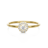 1/8 ctw Round Lab Grown Diamond Halo Engagement Ring