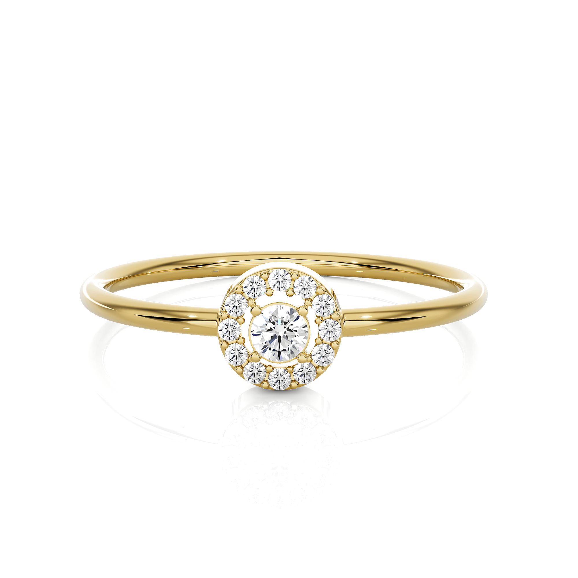 1/8 ctw Round Lab Grown Diamond Halo Engagement Ring