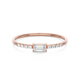 1/6 ctw Emerald-Cut Lab Grown Diamond Ring