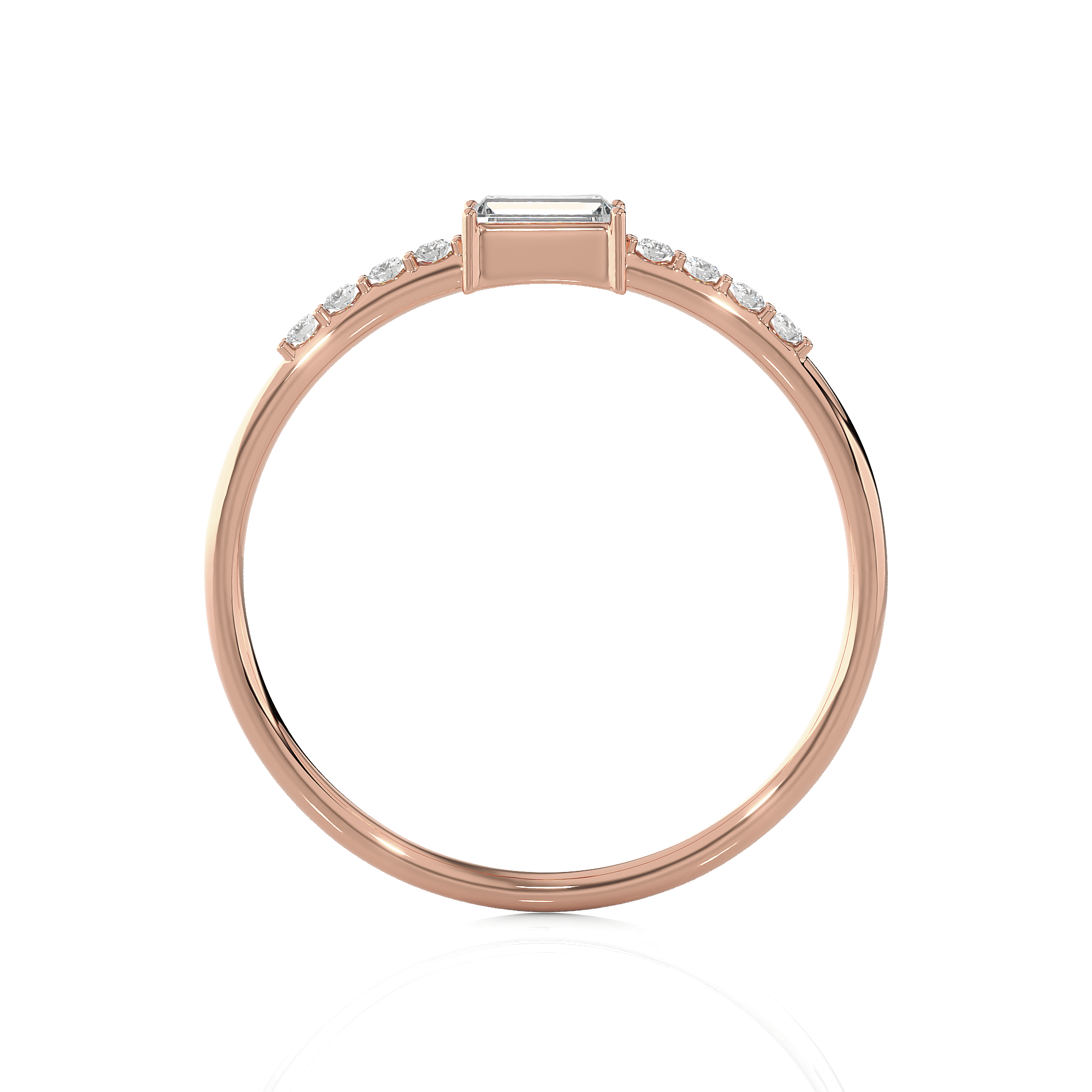 1/6 ctw Emerald-Cut Lab Grown Diamond Ring