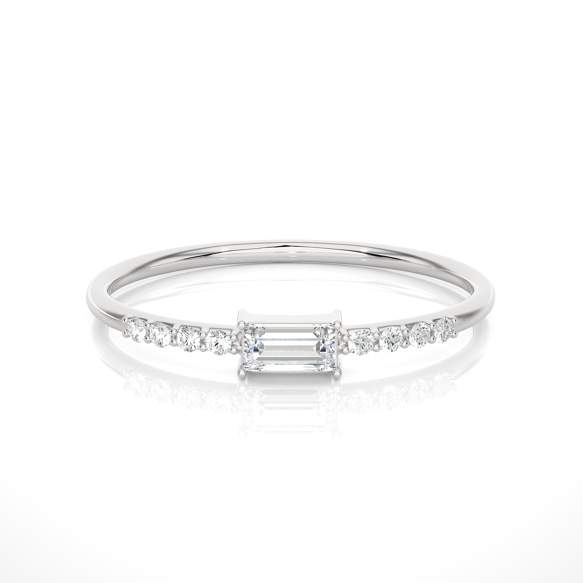 1/6 ctw Emerald-Cut Lab Grown Diamond Ring