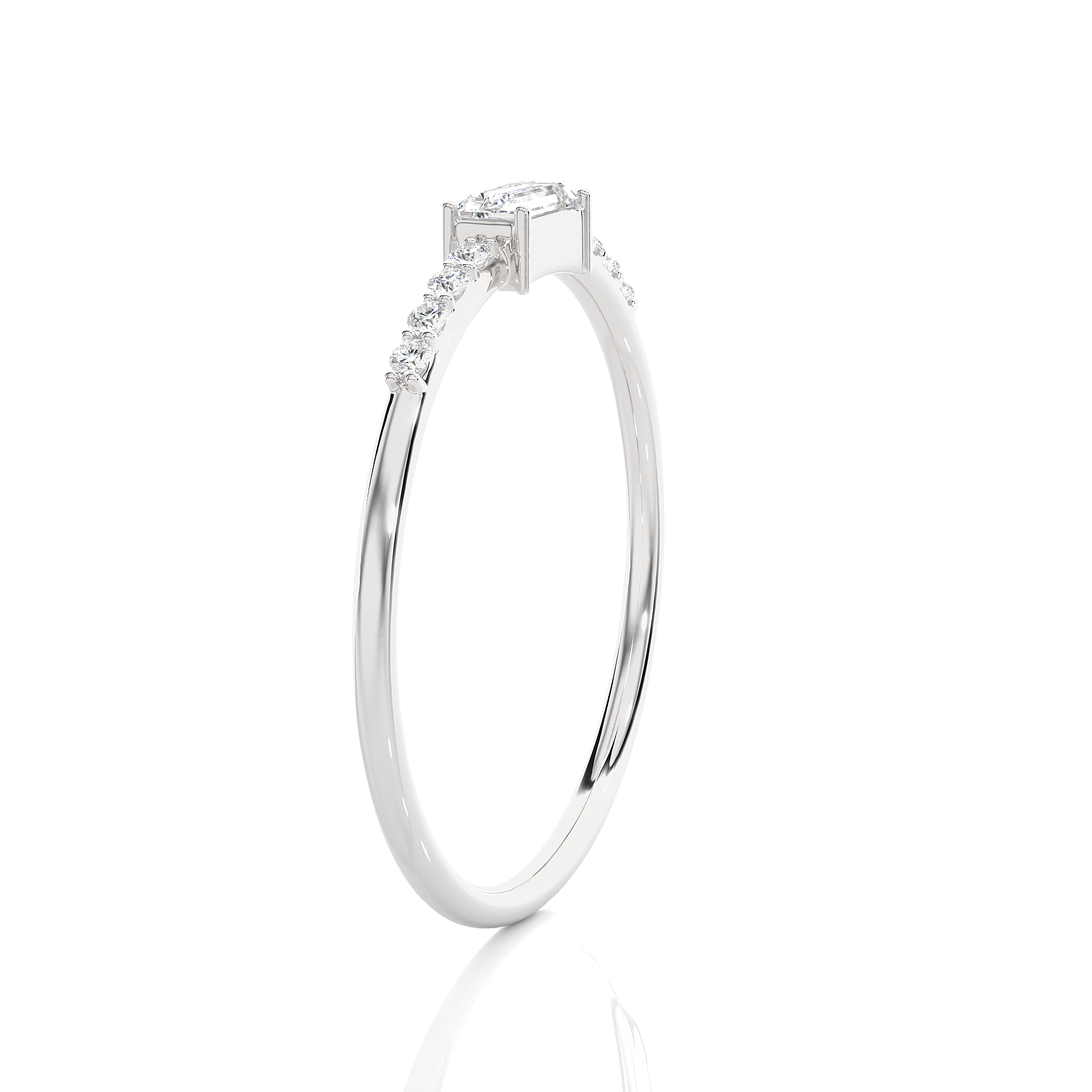 1/6 ctw Emerald-Cut Lab Grown Diamond Ring