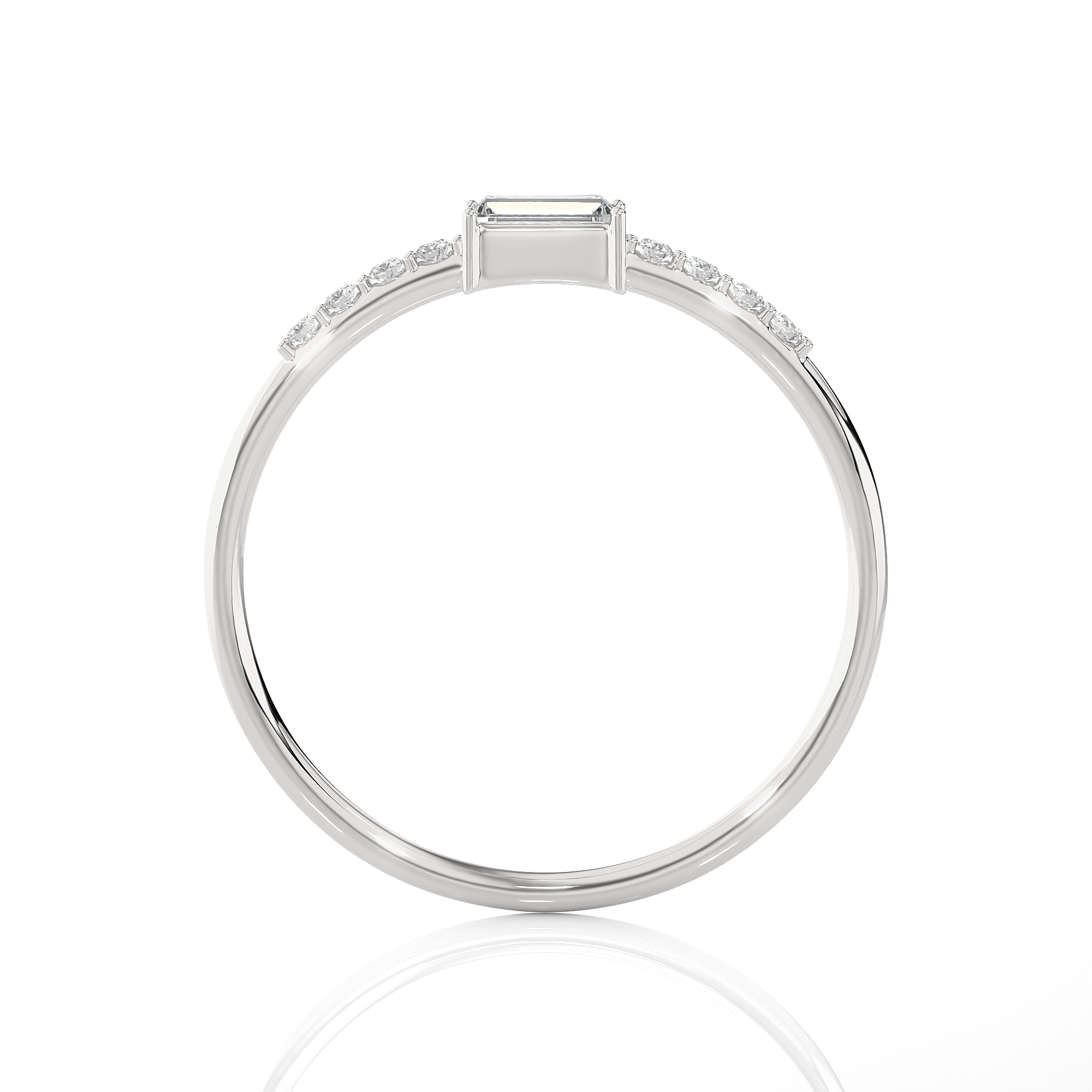 1/6 ctw Emerald-Cut Lab Grown Diamond Ring