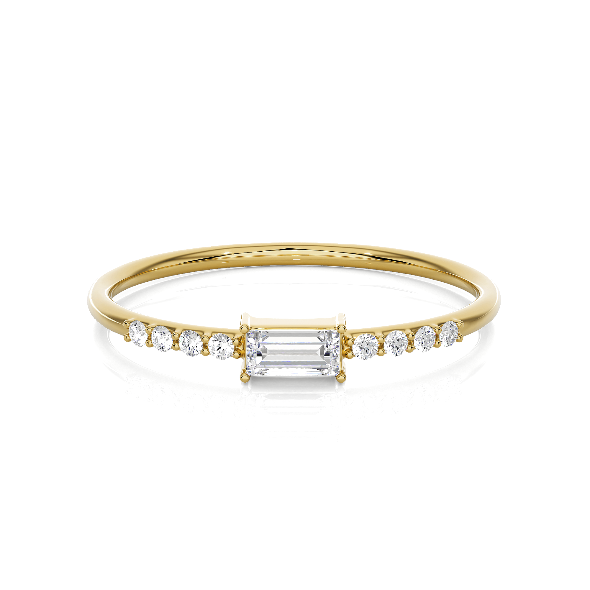 1/6 ctw Emerald-Cut Lab Grown Diamond Ring