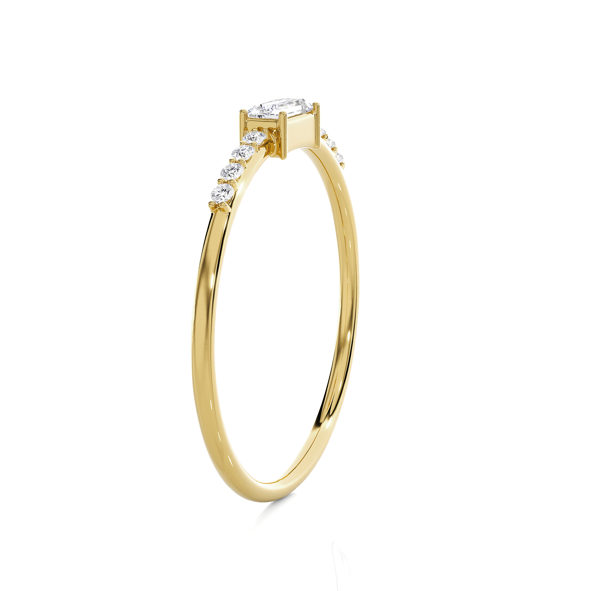 1/6 ctw Emerald-Cut Lab Grown Diamond Ring