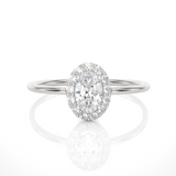 5/8 ctw Oval Lab Grown Diamond Halo Engagement Ring