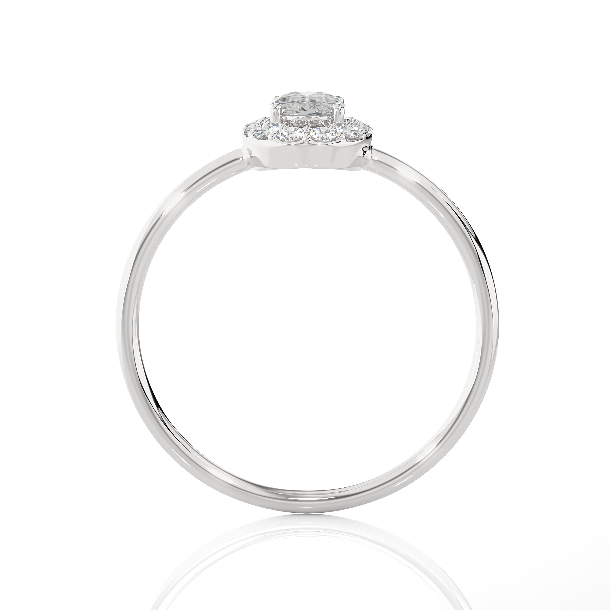 5/8 ctw Oval Lab Grown Diamond Halo Engagement Ring