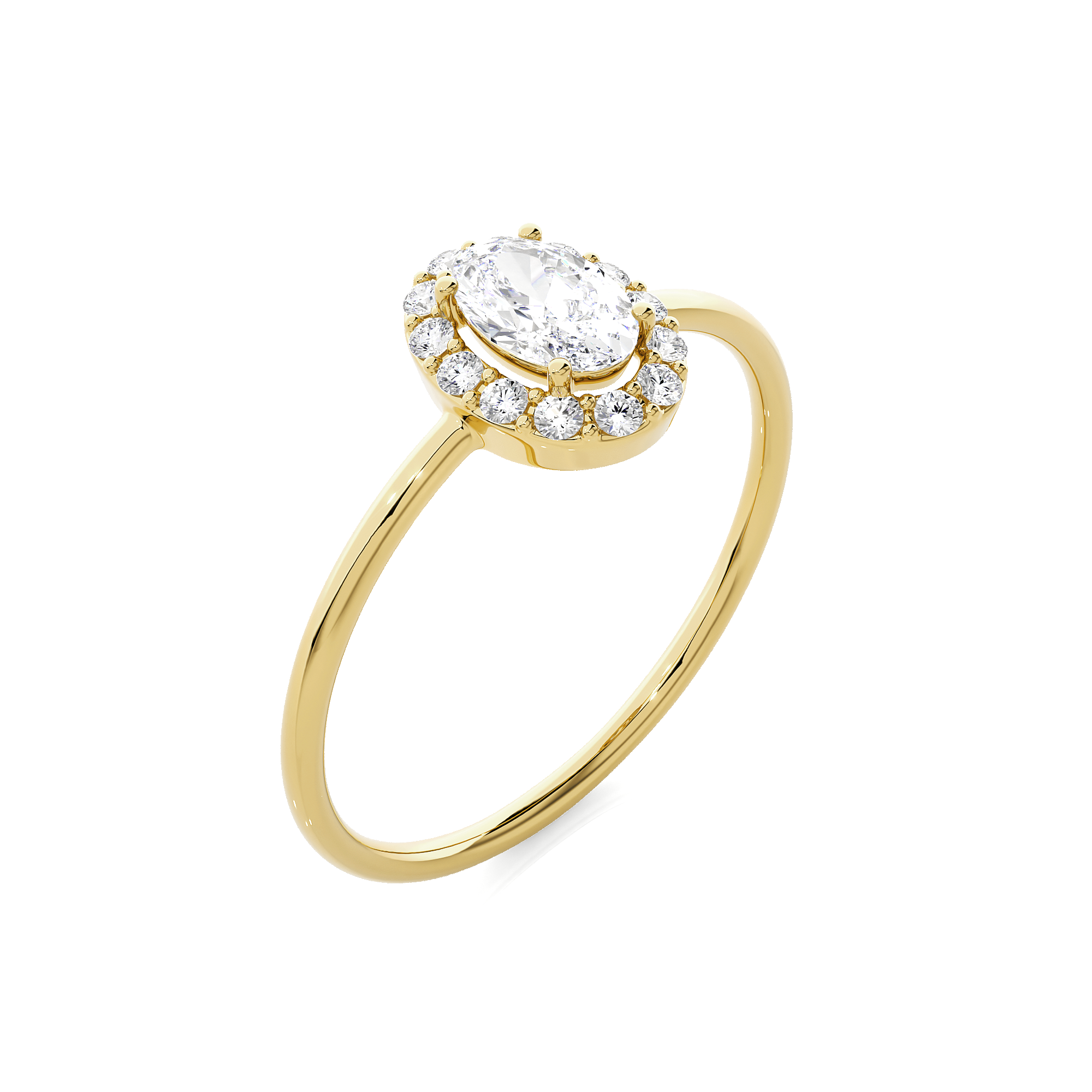 5/8 ctw Oval Lab Grown Diamond Halo Engagement Ring