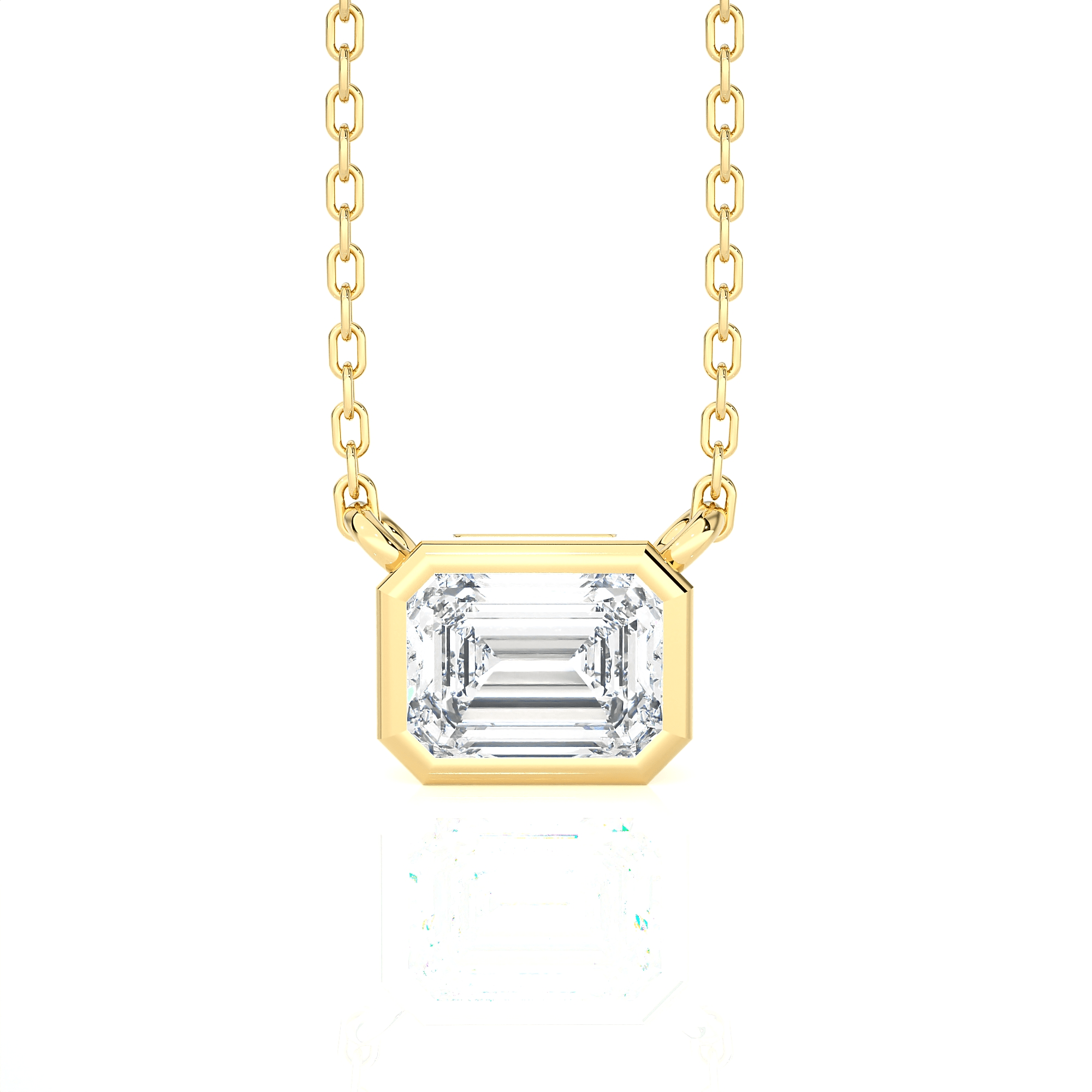 Emerald-Cut Lab Grown Diamond Solitaire Pendant