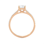 1 ctw Cushion-Cut Lab Grown Diamond Side Stone Engagement Ring