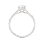 1 ctw Cushion-Cut Lab Grown Diamond Side Stone Engagement Ring