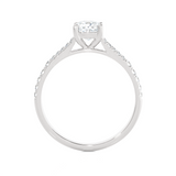 1 ctw Cushion-Cut Lab Grown Diamond Side Stone Engagement Ring