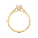 1 ctw Cushion-Cut Lab Grown Diamond Side Stone Engagement Ring