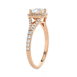 1 1/5 ctw Cushion-Cut Lab Grown Diamond Halo Engagement Ring