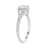 1 1/5 ctw Cushion-Cut Lab Grown Diamond Halo Engagement Ring