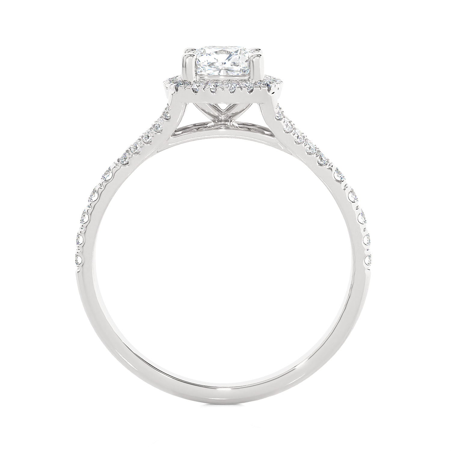 1 1/5 ctw Cushion-Cut Lab Grown Diamond Halo Engagement Ring