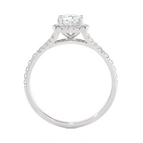 1 1/5 ctw Cushion-Cut Lab Grown Diamond Halo Engagement Ring