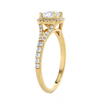 1 1/5 ctw Cushion-Cut Lab Grown Diamond Halo Engagement Ring