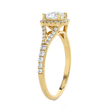 1 1/5 ctw Cushion-Cut Lab Grown Diamond Halo Engagement Ring