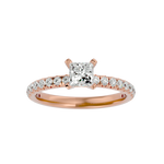 1 ctw Princess-Cut Lab Grown Diamond Side Stone Engagement Ring