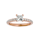 1 ctw Princess-Cut Lab Grown Diamond Side Stone Engagement Ring
