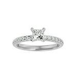 1 ctw Princess-Cut Lab Grown Diamond Side Stone Engagement Ring