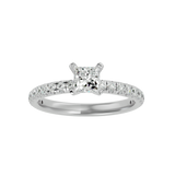 1 ctw Princess-Cut Lab Grown Diamond Side Stone Engagement Ring
