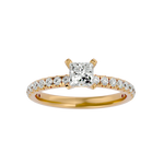 1 ctw Princess-Cut Lab Grown Diamond Side Stone Engagement Ring