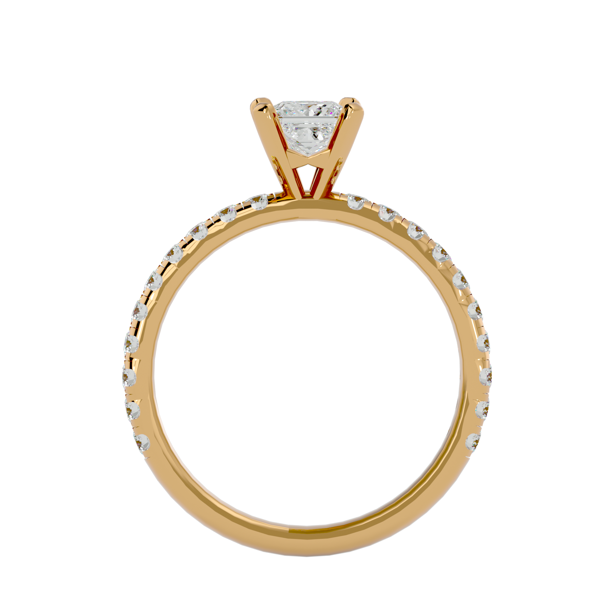 1 ctw Princess-Cut Lab Grown Diamond Side Stone Engagement Ring