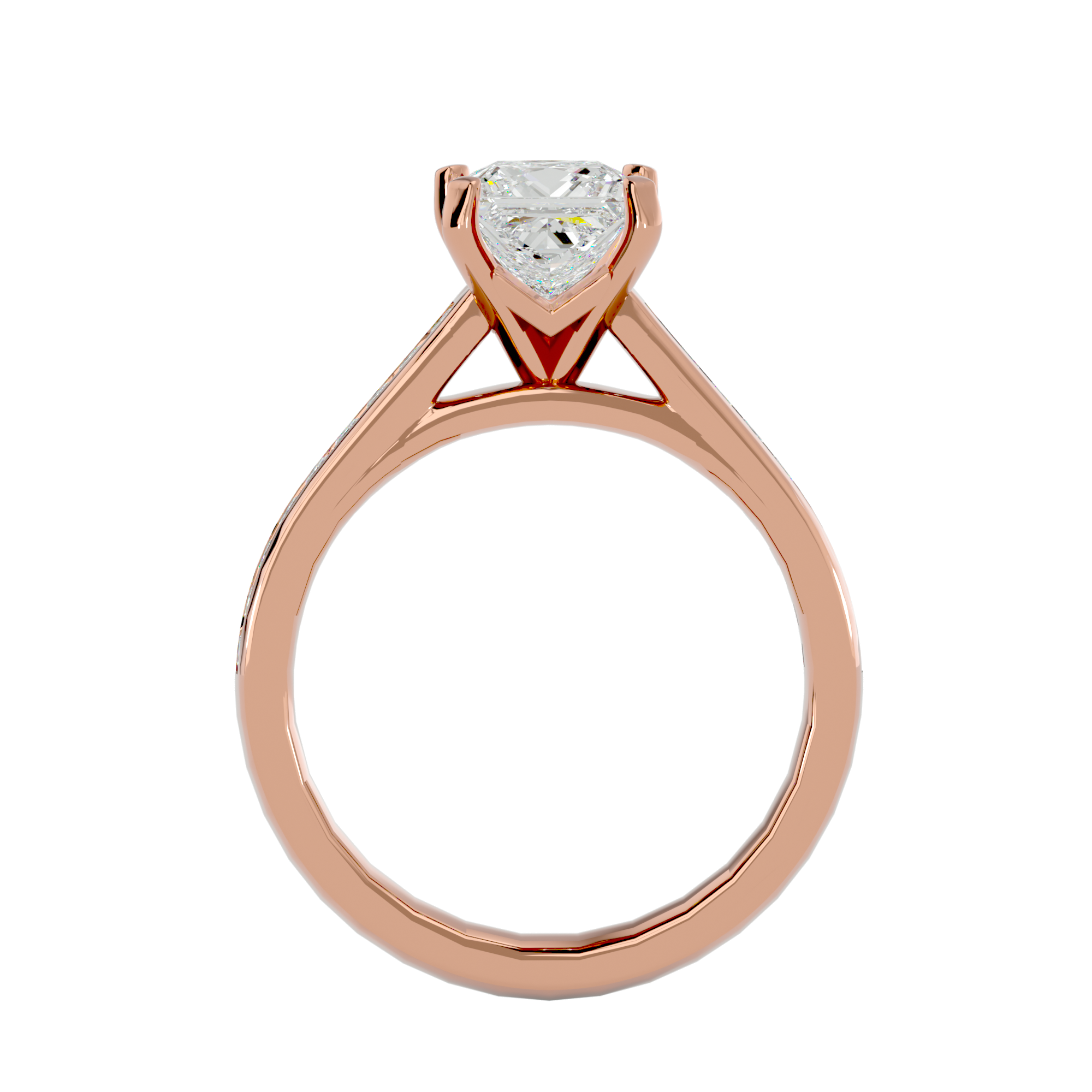 1 5/8 ctw Princess-Cut Lab Grown Diamond Side Stone Engagement Ring