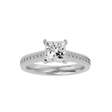1 5/8 ctw Princess-Cut Lab Grown Diamond Side Stone Engagement Ring