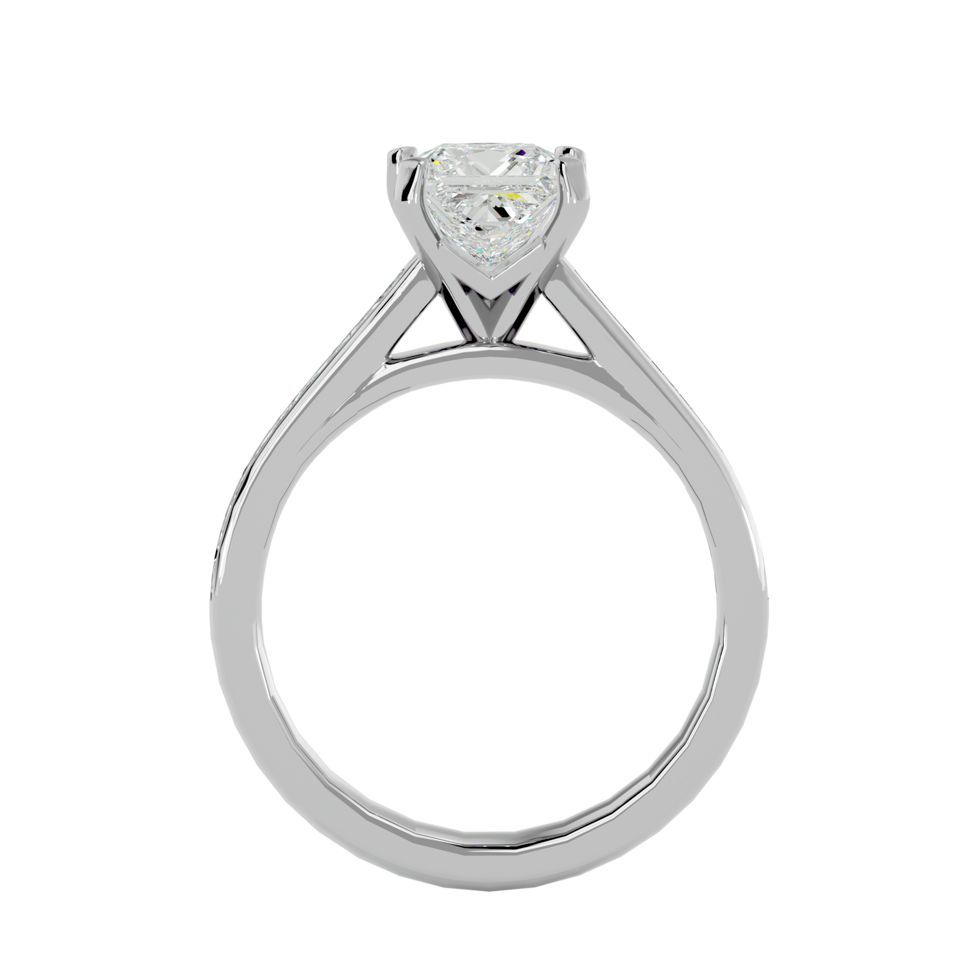 1 5/8 ctw Princess-Cut Lab Grown Diamond Side Stone Engagement Ring