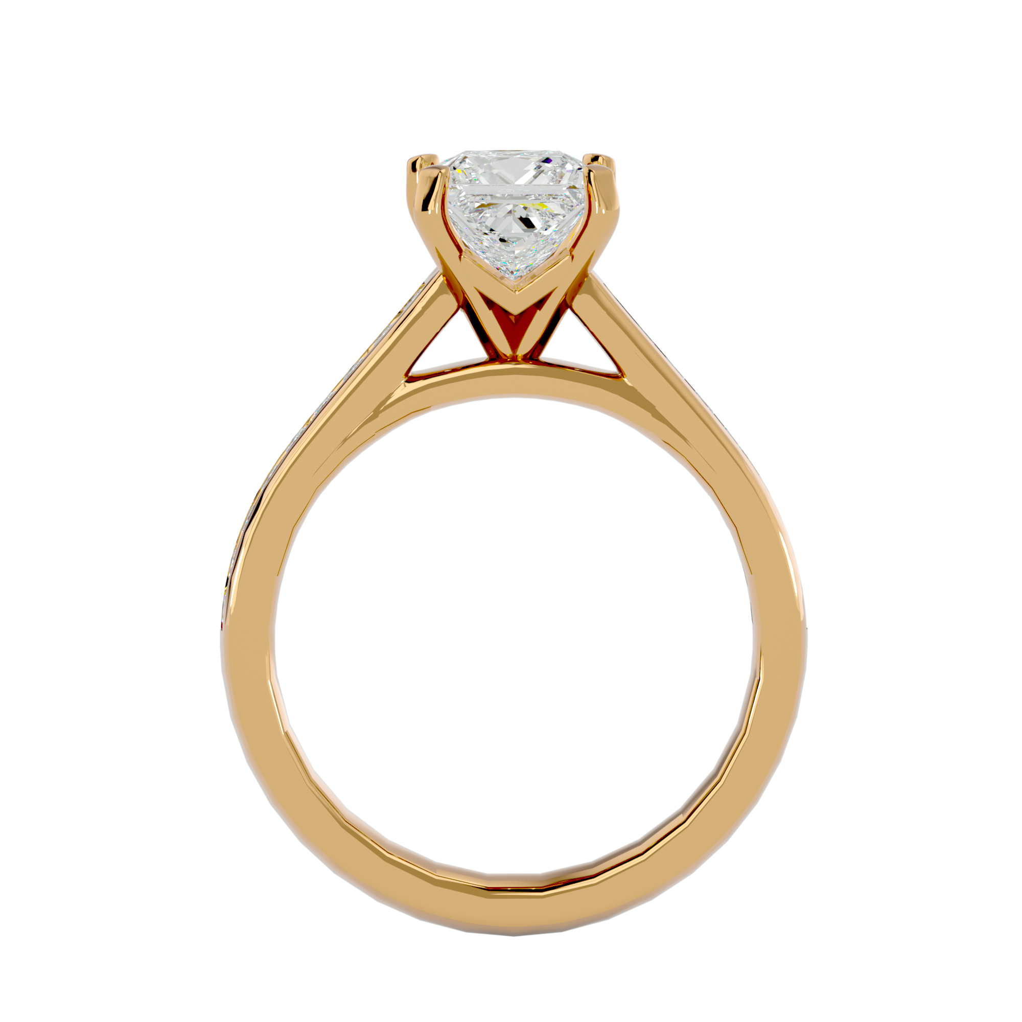 1 5/8 ctw Princess-Cut Lab Grown Diamond Side Stone Engagement Ring