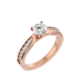1 3/8 ctw Round Lab Grown Diamond Side Stone Engagement Ring