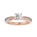 1 3/8 ctw Round Lab Grown Diamond Side Stone Engagement Ring