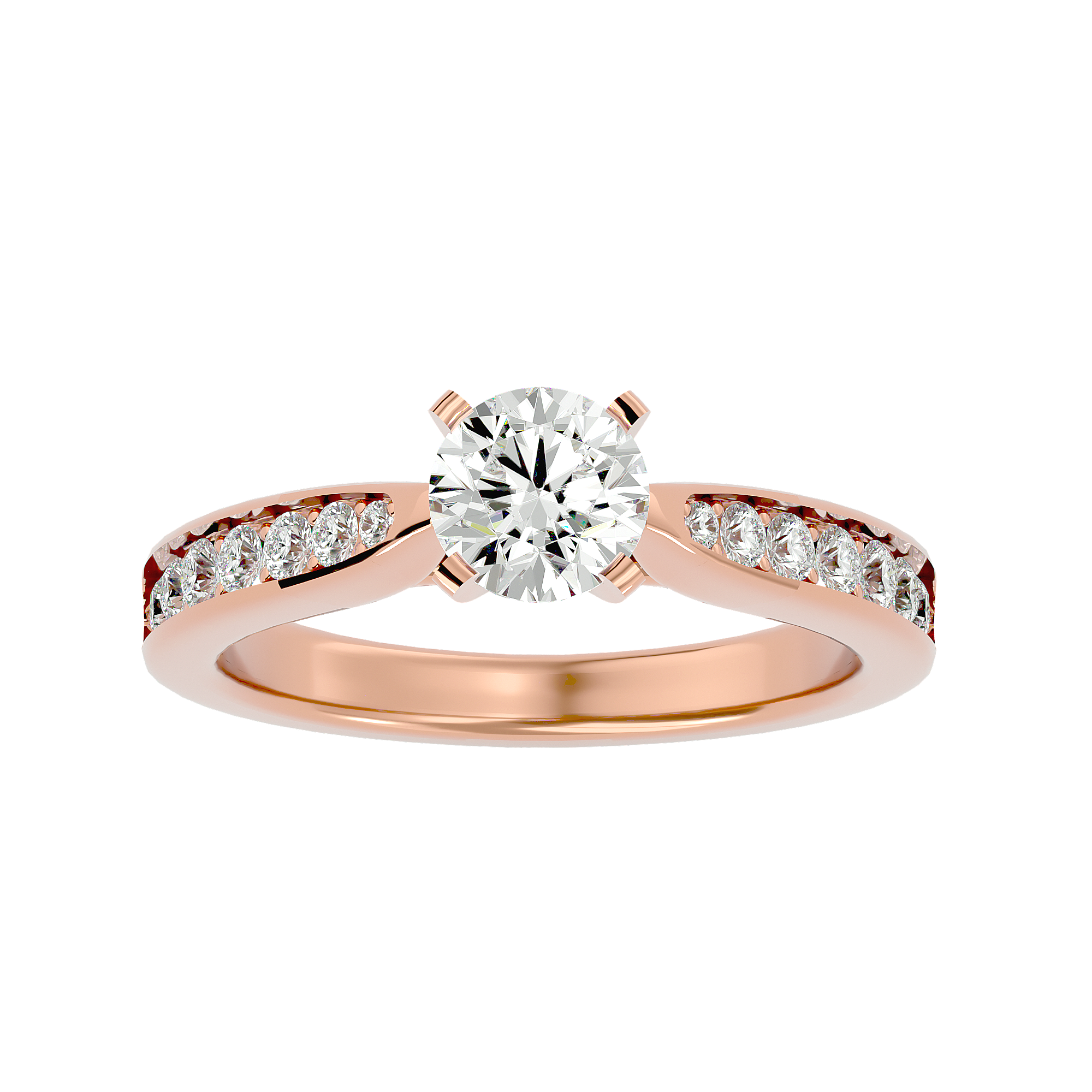 1 3/8 ctw Round Lab Grown Diamond Side Stone Engagement Ring