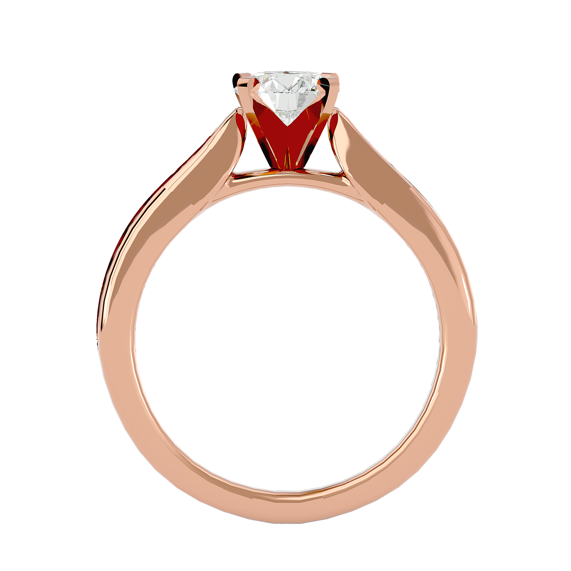 1 3/8 ctw Round Lab Grown Diamond Side Stone Engagement Ring