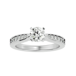 1 3/8 ctw Round Lab Grown Diamond Side Stone Engagement Ring