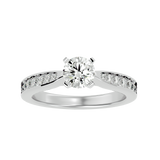 1 3/8 ctw Round Lab Grown Diamond Side Stone Engagement Ring