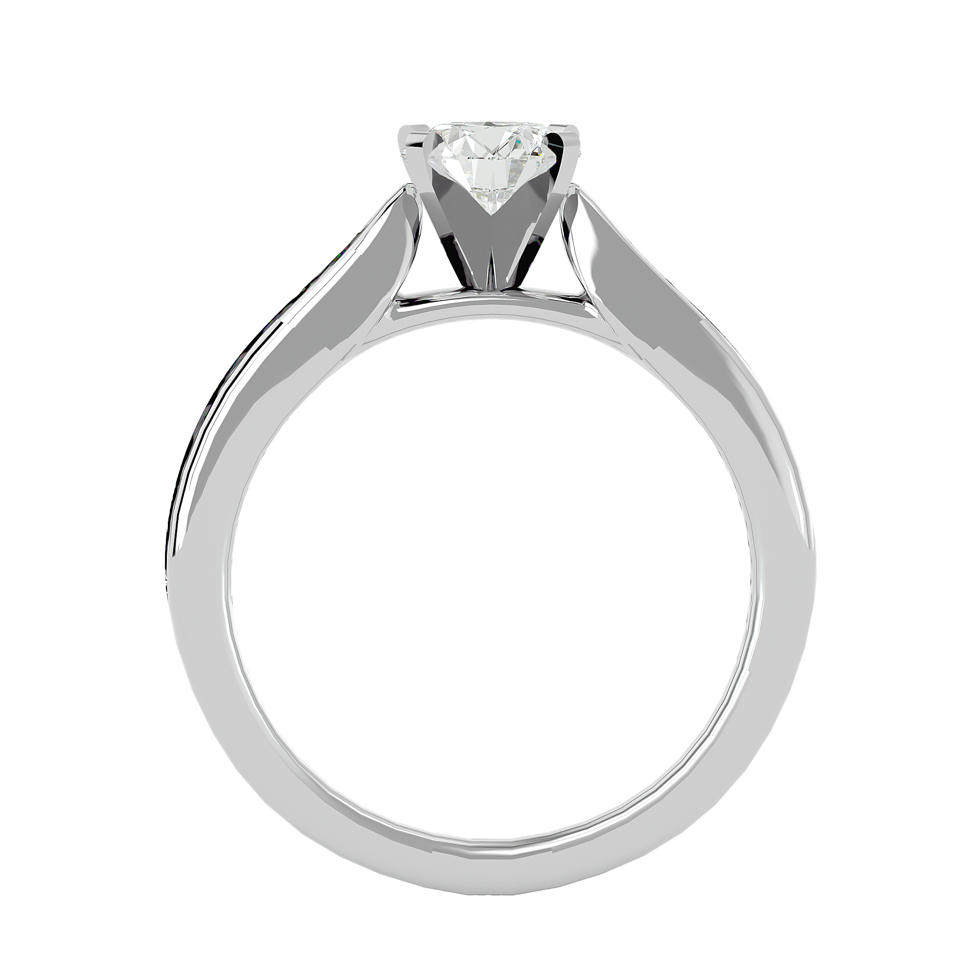 1 3/8 ctw Round Lab Grown Diamond Side Stone Engagement Ring