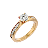 1 3/8 ctw Round Lab Grown Diamond Side Stone Engagement Ring