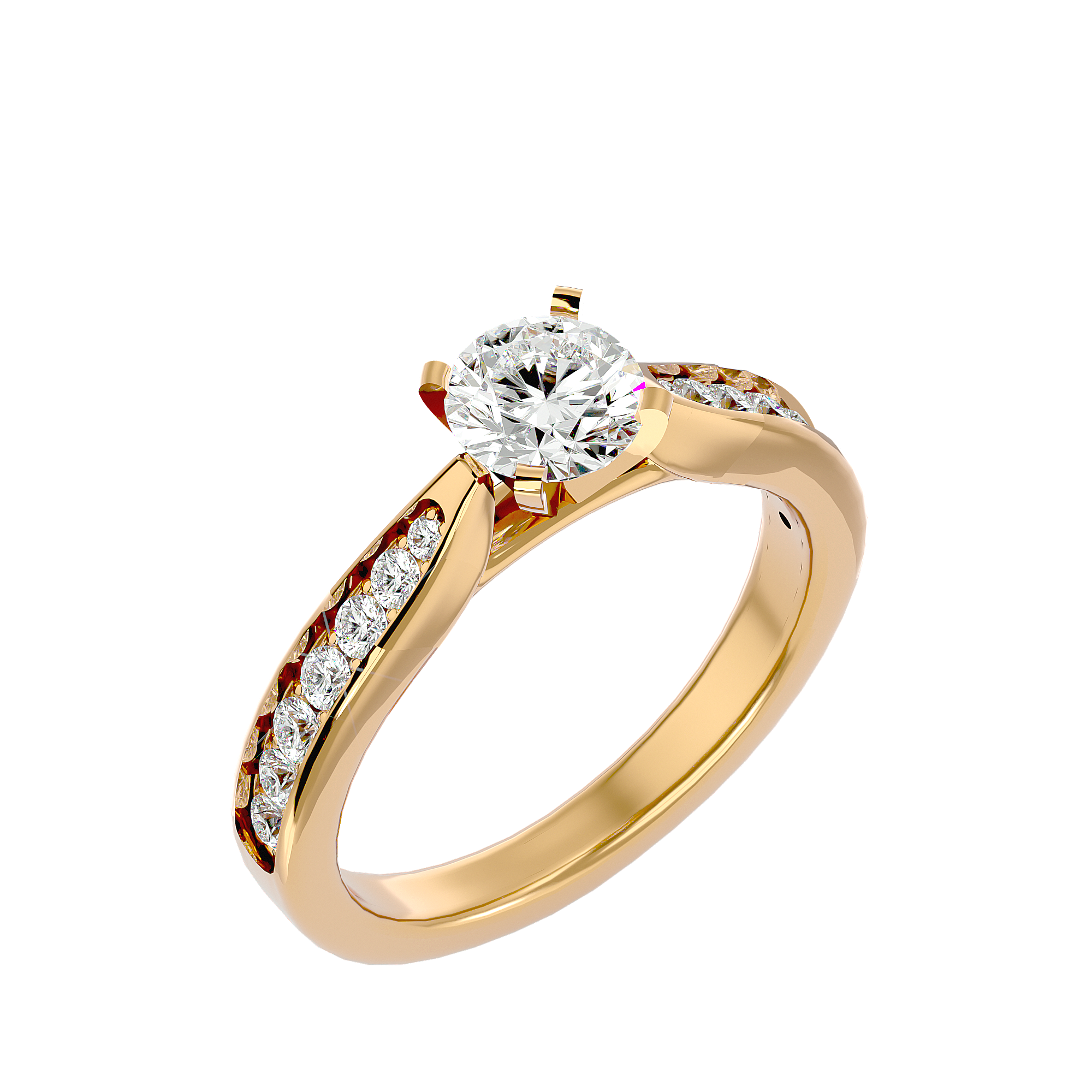 1 3/8 ctw Round Lab Grown Diamond Side Stone Engagement Ring