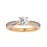 1 3/8 ctw Round Lab Grown Diamond Side Stone Engagement Ring