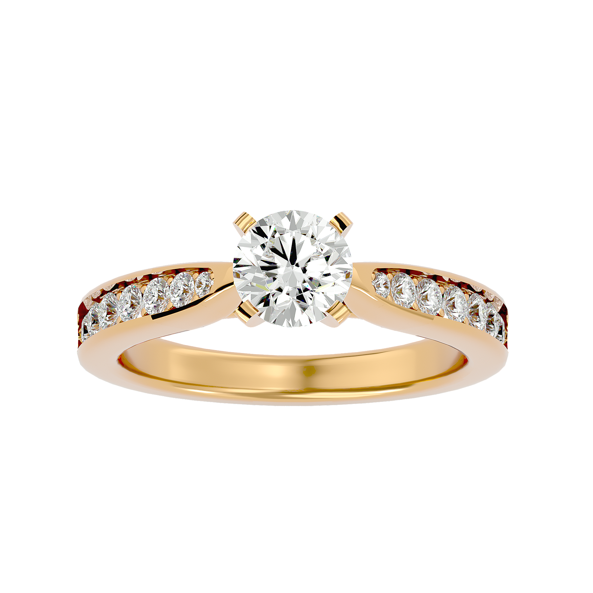 1 3/8 ctw Round Lab Grown Diamond Side Stone Engagement Ring