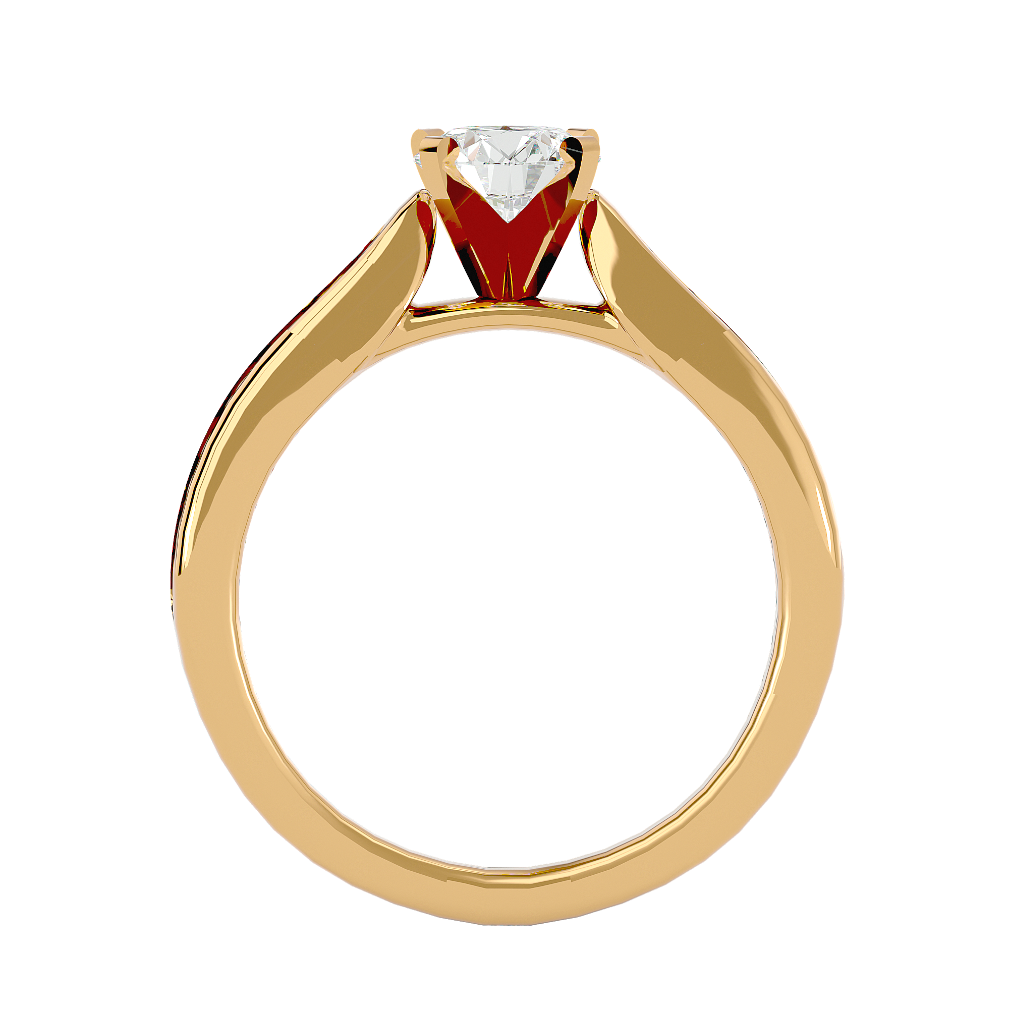 1 3/8 ctw Round Lab Grown Diamond Side Stone Engagement Ring