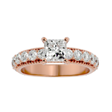 2 1/3 ctw Princess-Cut Lab Grown Diamond Side Stone Engagement Ring