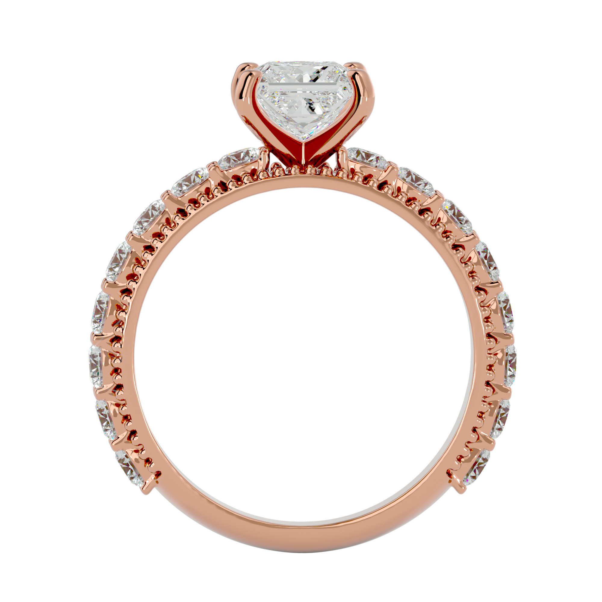 2 1/3 ctw Princess-Cut Lab Grown Diamond Side Stone Engagement Ring