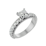 2 1/3 ctw Princess-Cut Lab Grown Diamond Side Stone Engagement Ring